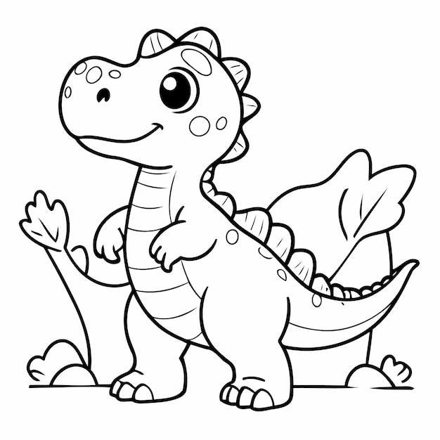 Vektor vektorillustration eines niedlichen dino-droodles für kleinkinder