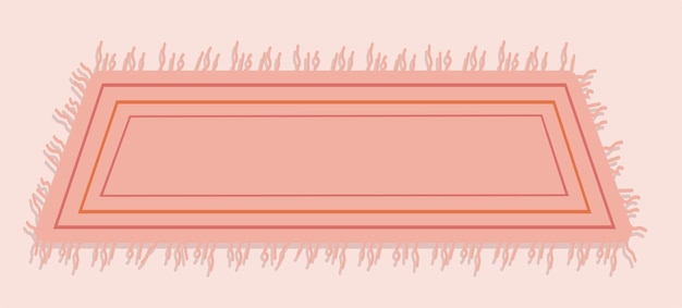 Vektorillustration eines rosa heimteppichs mit auf einem rosa hintergrund