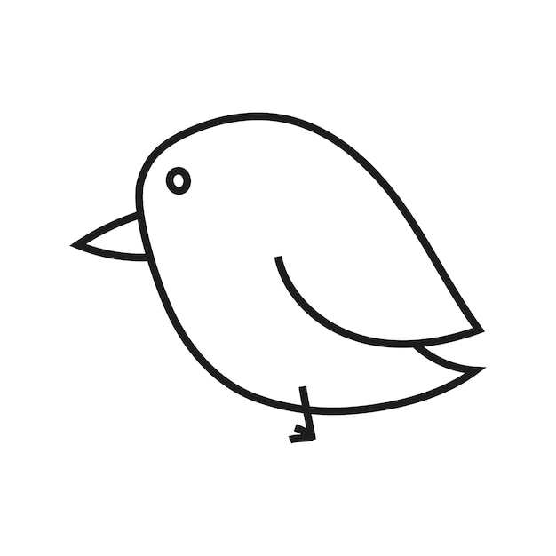 Vektor vektorillustration eines vogels im doodle-stil