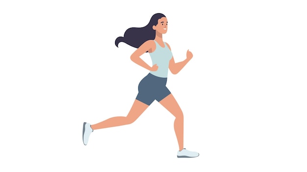 Vektorillustration Frau läuft Sporttrainingskonzept