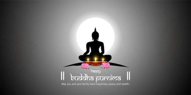 Vektor vektorillustration für buddha purnima vesak-tageswünsche