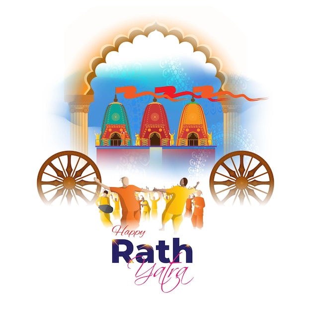 Vektor vektorillustration für das indische festival rath yatra bedeutet chariot festival