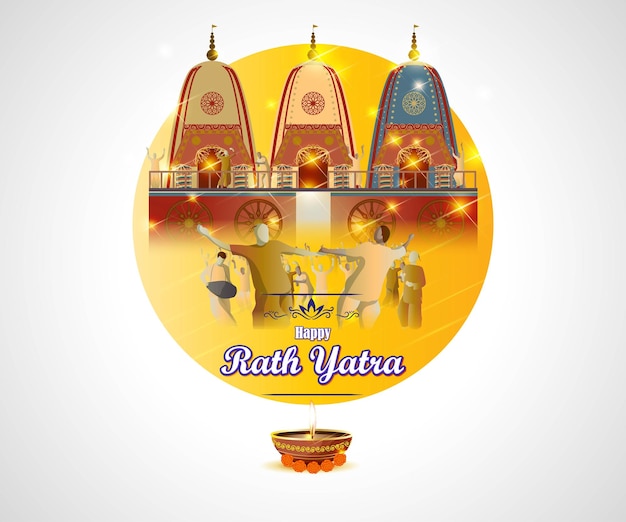 Vektorillustration für das indische festival rath yatra bedeutet chariot festival