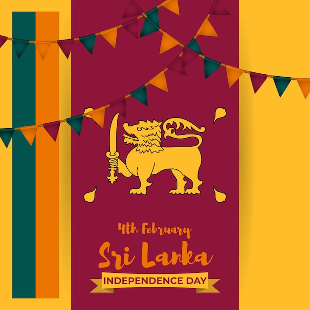 Vektorillustration für den unabhängigkeitstag von sri lanka