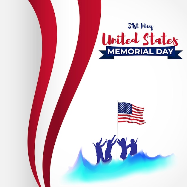 Vektorillustration für den US-Gedenktag am 31. Mai