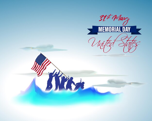Vektorillustration für den US-Gedenktag am 31. Mai