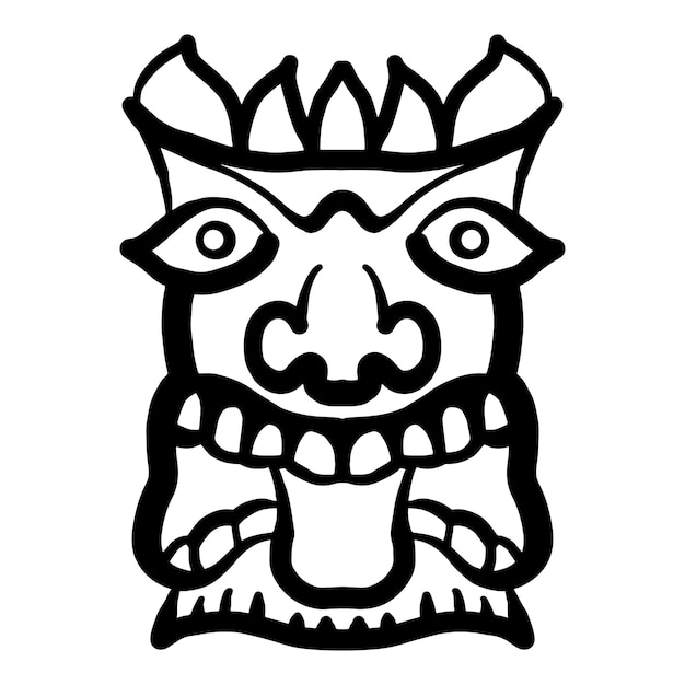 Vektorillustration für die Zeichnung von Tiki-Masken aus Holz
