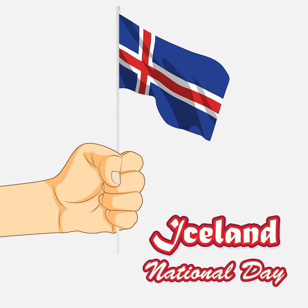 Vektorillustration für einen glücklichen nationalfeiertag island