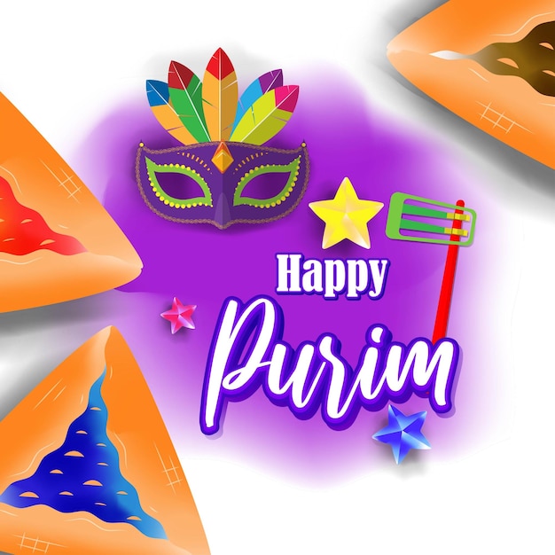 Vektorillustration für glücklichen purim-gruß