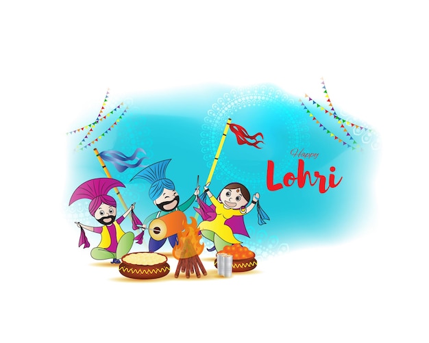 Vektorillustration für glückliches lohri