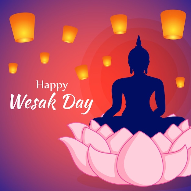 Vektorillustration für happy wesak day buddha purnima