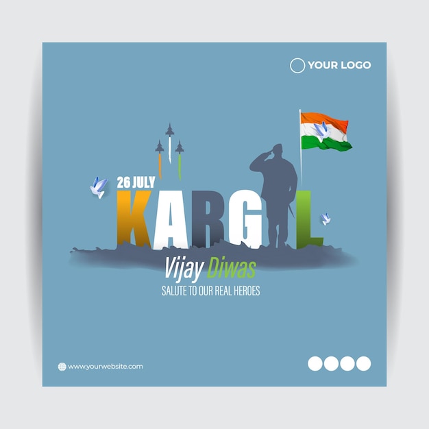 Vektorillustration für kargil vijay diwas-banner