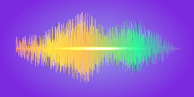 Vektorillustration im konzept der musik-sound-technologie abstrakte schallwelle