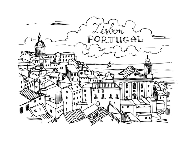 Vektorillustration lissabon