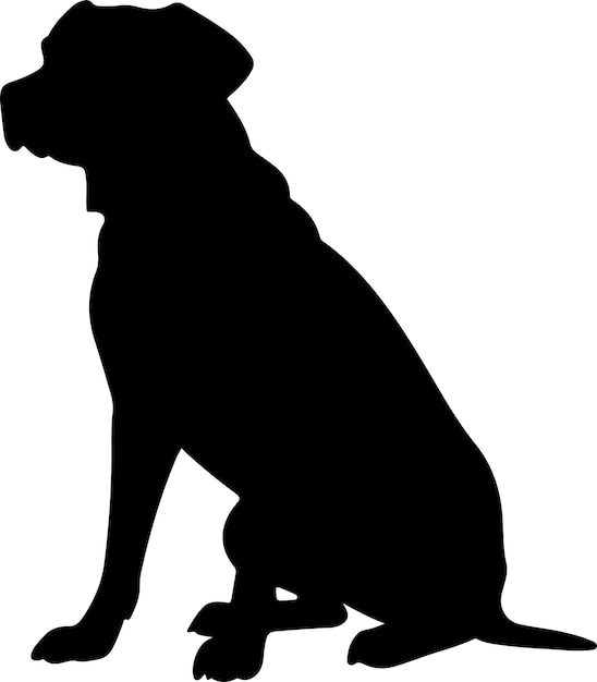 Vektor vektorillustration mit hundesilhouette weißer hintergrund