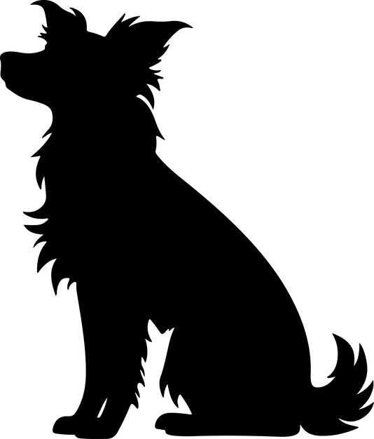 Vektor vektorillustration mit hundesilhouette weißer hintergrund