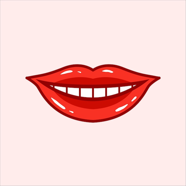 Vektorillustration mit roten Lippenspielen
