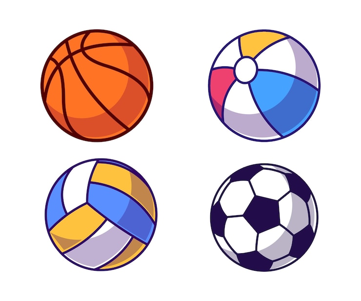 Vektor vektorillustration sportball-cartoon-sammlung