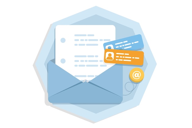 Vektorillustration über das Konzept von E-Mail und Nachricht oder E-Mail-Marketing-Kampagne