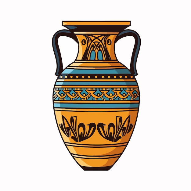 Vektorillustration von antiken griechischen vasen in schwarzer silhouette