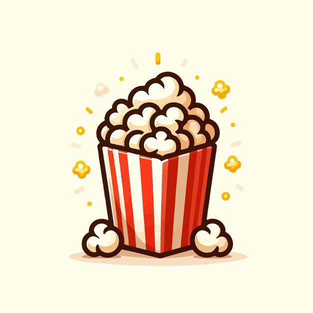 Vektor vektorillustration von einfachem popcorn