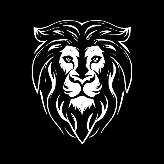 Vektorillustration von face minimalist und flat lion logo