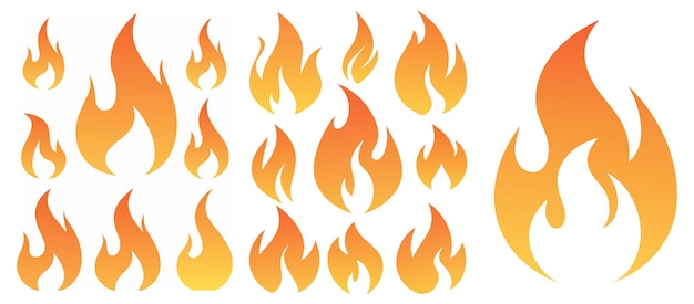 Vektorillustration von Feuerflammen