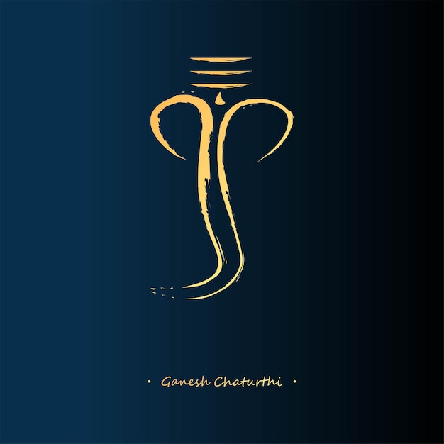 Vektorillustration von ganesh ji mit pinselstrich für ganesh chaturthi