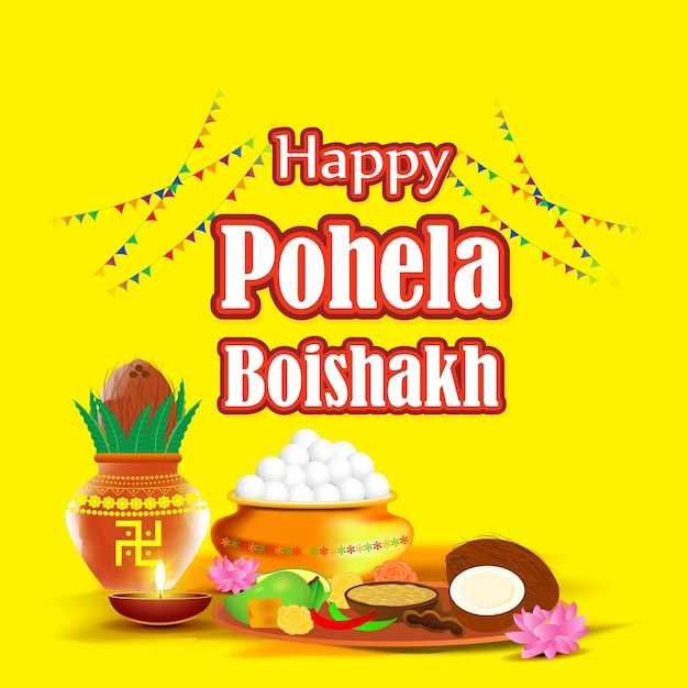 Vektorillustration von Happy Pohela Boishakh