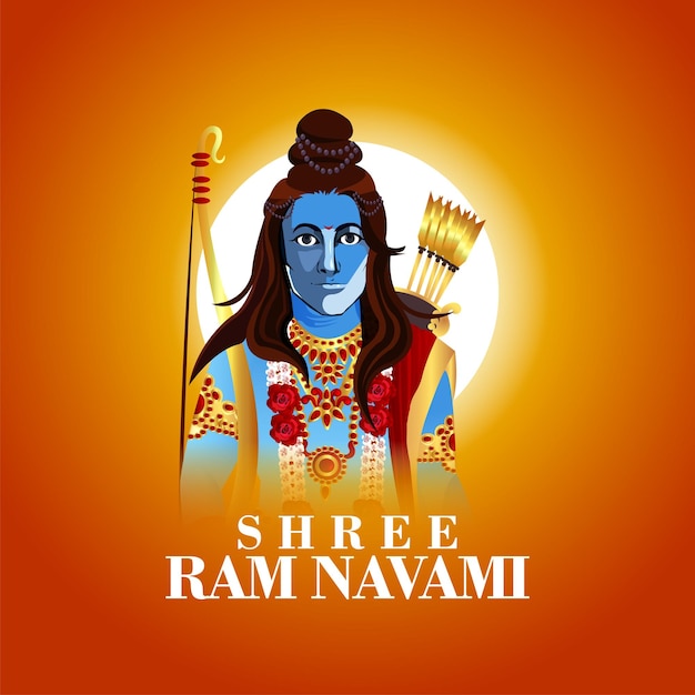 Vektor vektorillustration von lord ram für ram navami.