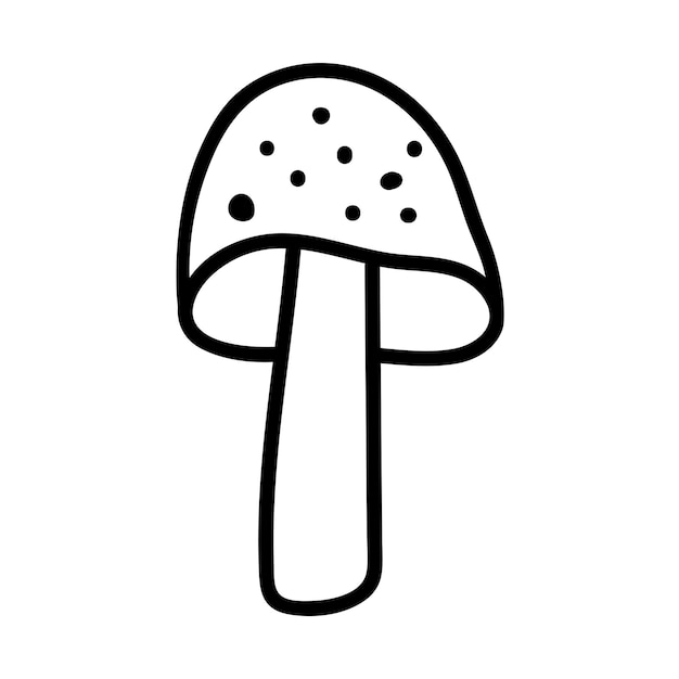 Vektorillustration von pilz-doodle, isoliert auf weißem hintergrund