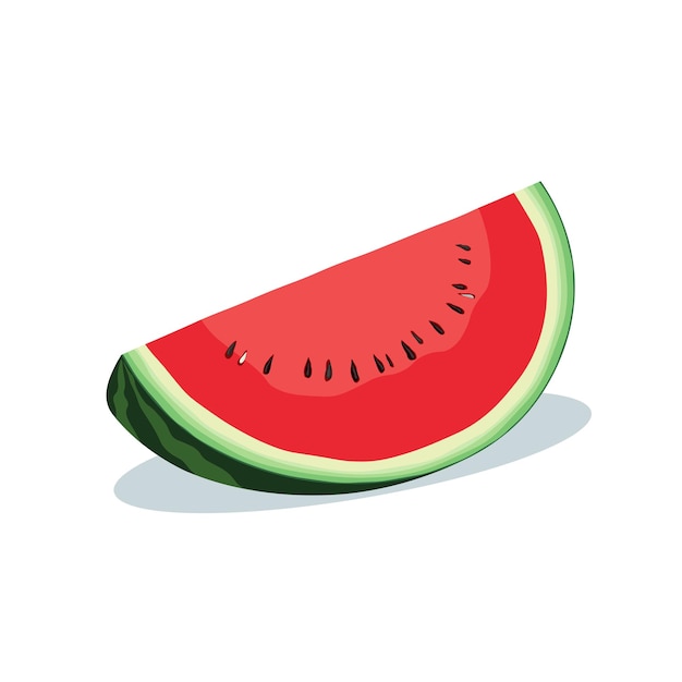 Vektorillustration von Wassermelonenviertel-Schneiden, isoliert auf weißem Hintergrund