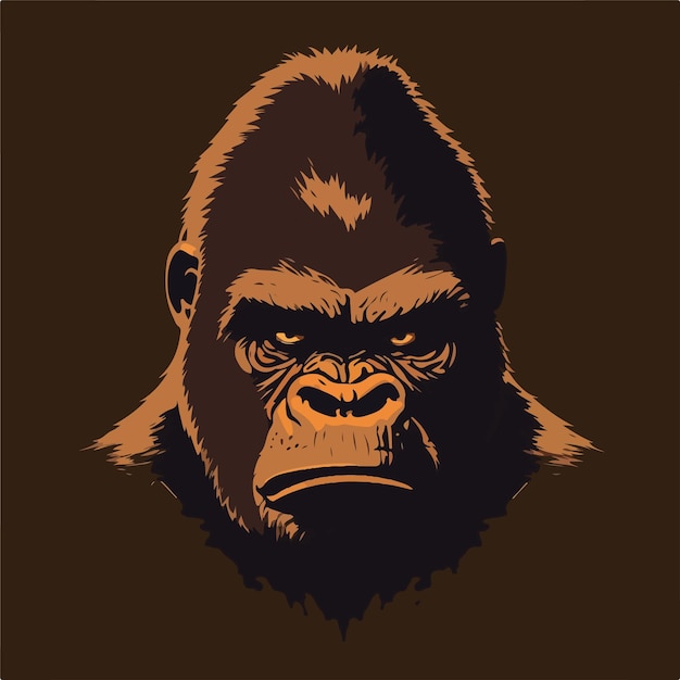 Vektorillustrationen eines wütenden Gorilla-Gesichts