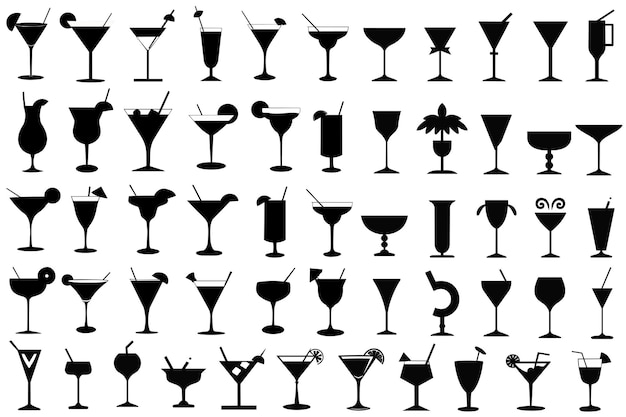 Vektorillustrationen von Cocktail-Silhouetten