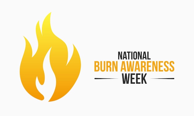 Vektorillustrations-banner-design-vorlagenkonzept der burn awareness week, die am 5. februar beobachtet wurde