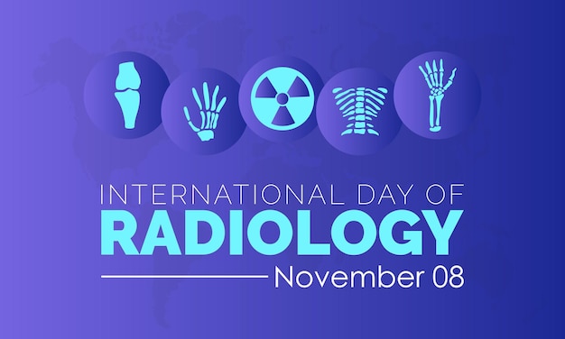 Vektorillustrations-designkonzept des internationalen tages der radiologie, der am 8. november begangen wird