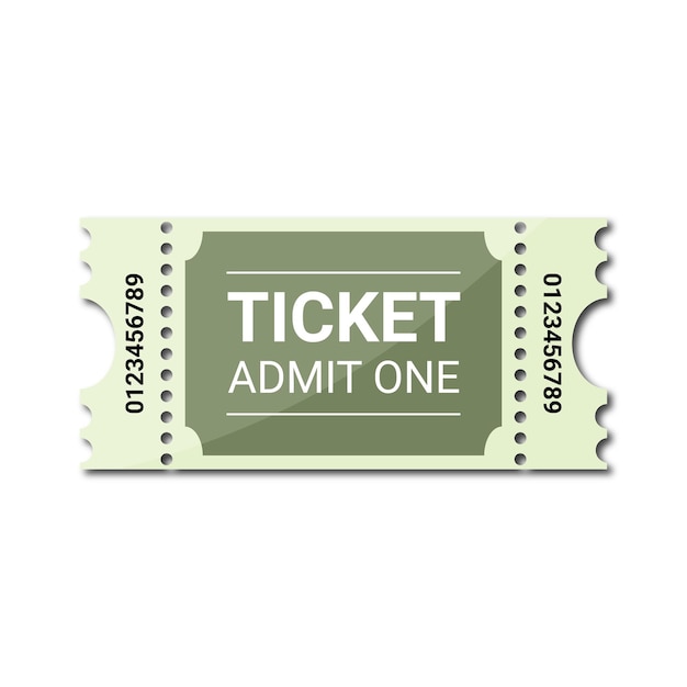 Vektorillustrations-Ticketvorlage auf grünem Hintergrund