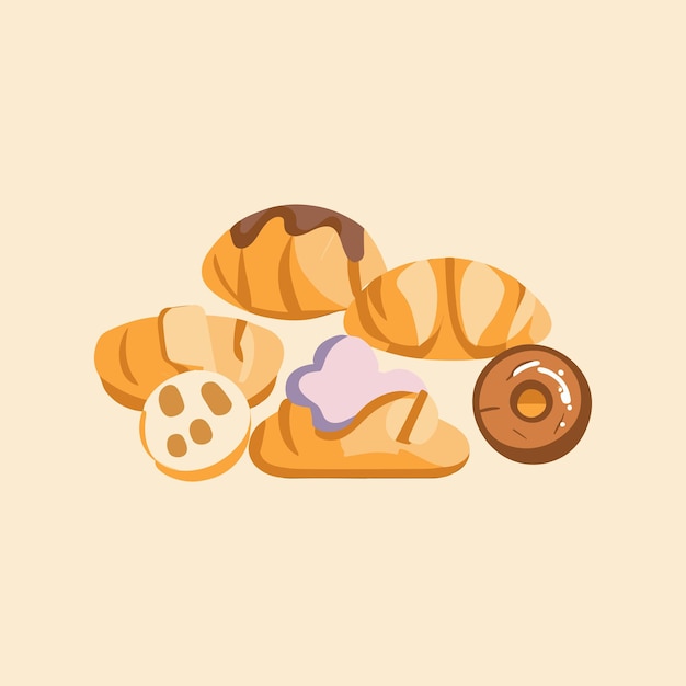 Vektorillustrationsdesign für bäckereierzeugnisse