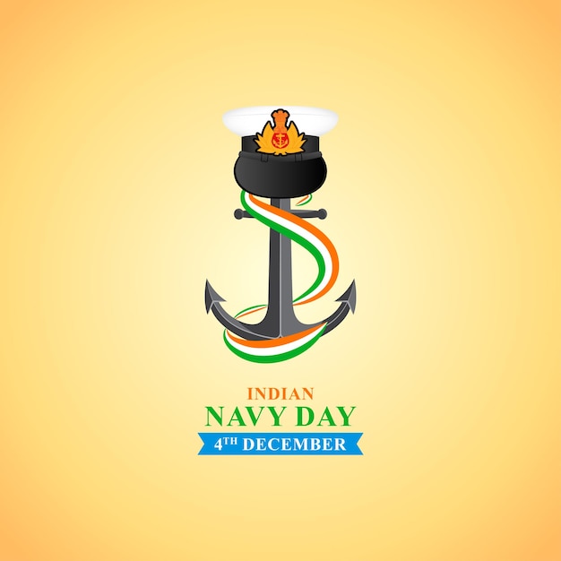 Vektorillustrationskonzept der Feier zum Tag der indischen Marine am 4. Dezember.