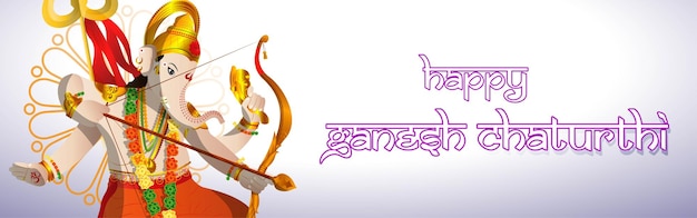 Vektorillustrationskonzept des Ganesh Chaturthi-Festivalgrußes
