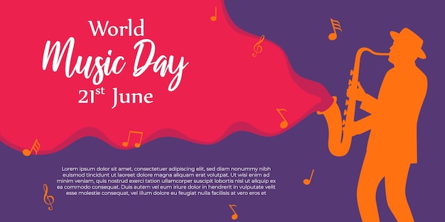 Vektorillustrationskonzept des World Music Day-Banners