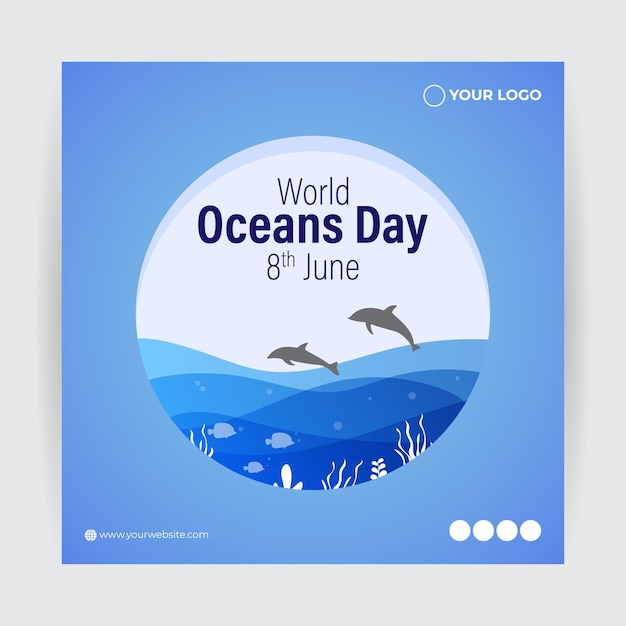 Vektorillustrationskonzept des world oceans day-banners