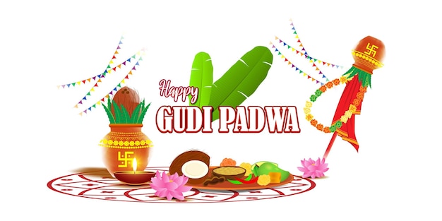 Vektorillustrationskonzept von Happy Gudi Padwa