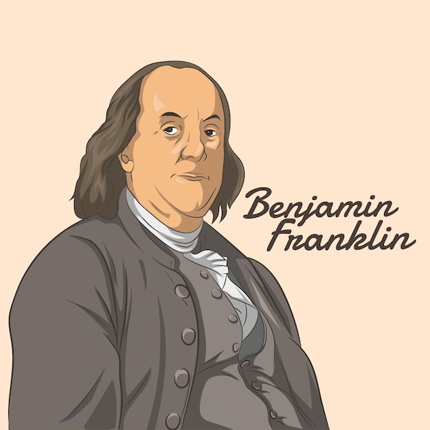 Vektorillustrationsporträt von benjamin franklin