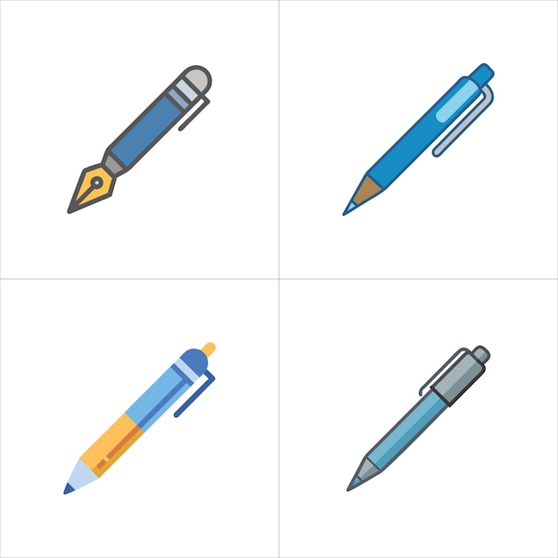 Vektorillustrationssatz mit Stift