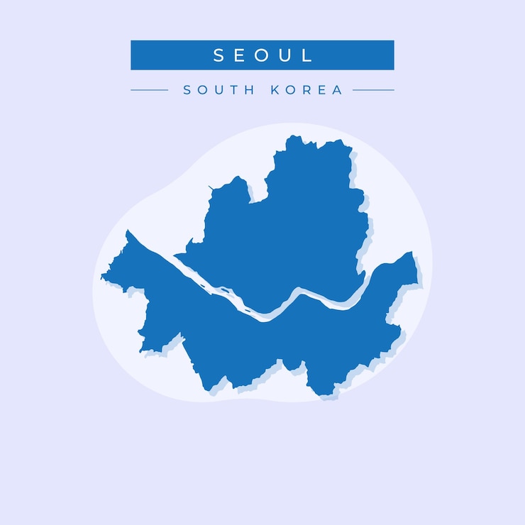 Vektorillustrationsvektor der Seoul-Karte Südkorea