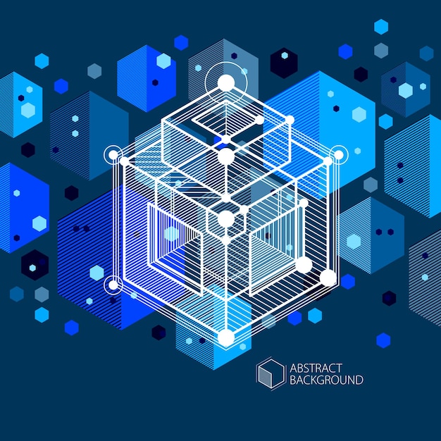 Vektorindustrieller und technischer blauer schwarzer hintergrund, zukünftiger technischer plan. moderne geometrische komposition kann als vorlage und layout verwendet werden.