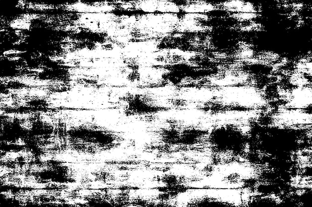 Vektorisierung von schwarzer Grunge-Textur, gruseligem und rauem Design auf weißem Hintergrund
