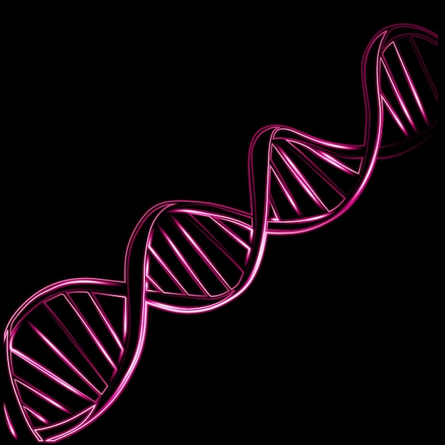 Vektorisolierte Darstellung von Zell-DNA mit Neoneffekt.