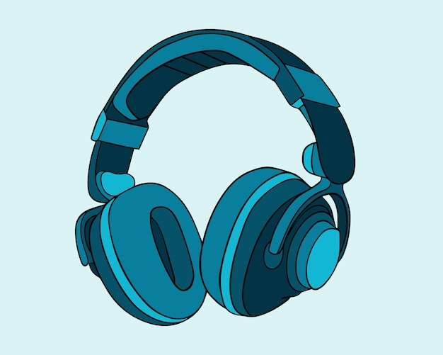 Vektorisolierte illustration von kopfhörern musik hören einen podcast hören